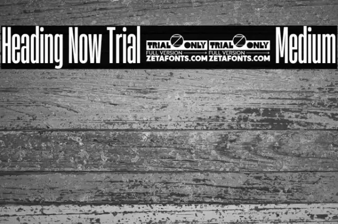 Heading Now Trial 15 Medium Font examples