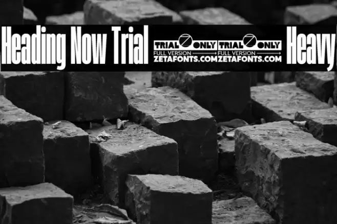 Heading Now Trial 18 Heavy Font examples