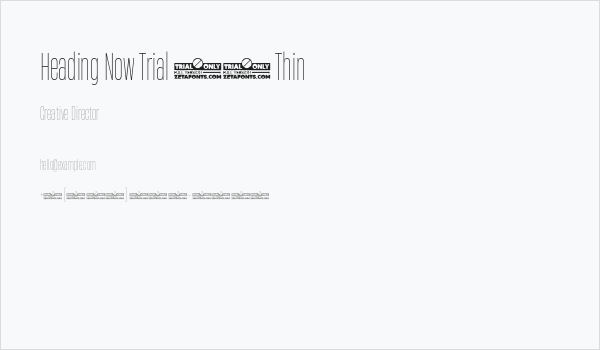 Heading Now Trial 21 Thin Business Card