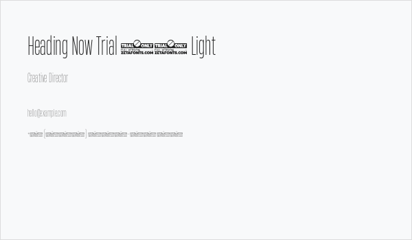 Heading Now Trial 22 Light Business Card
