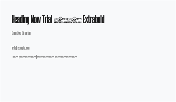 Heading Now Trial 27 Extrabold Business Card