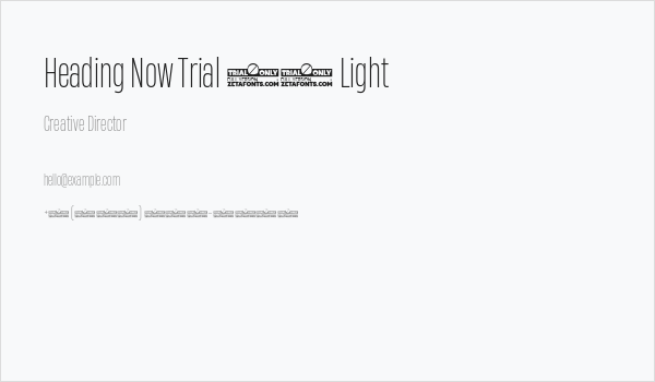 Heading Now Trial 32 Light Business Card