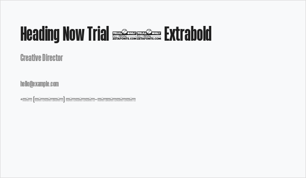 Heading Now Trial 37 Extrabold Business Card