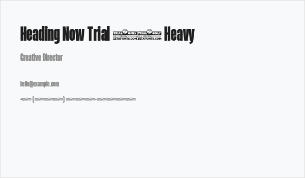 Heading Now Trial 38 Heavy Business Card