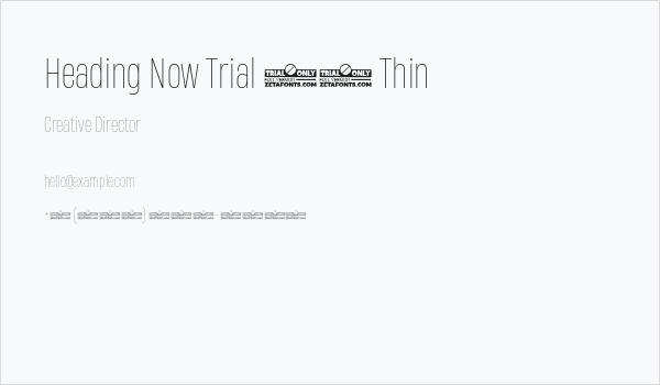 Heading Now Trial 41 Thin Business Card