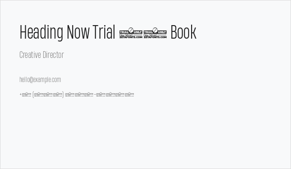 Heading Now Trial 43 Book Business Card