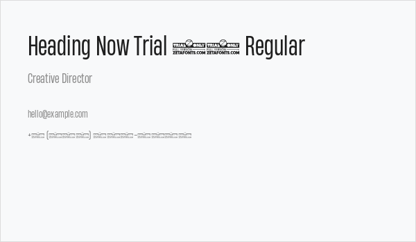 Heading Now Trial 44 Regular Business Card