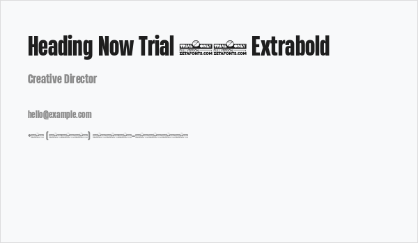 Heading Now Trial 47 Extrabold Business Card