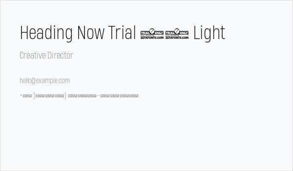 Heading Now Trial 52 Light Business Card