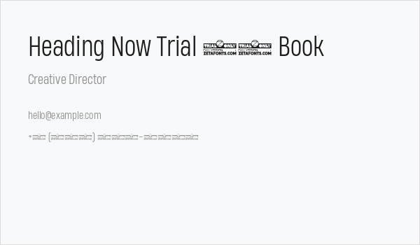 Heading Now Trial 53 Book Business Card