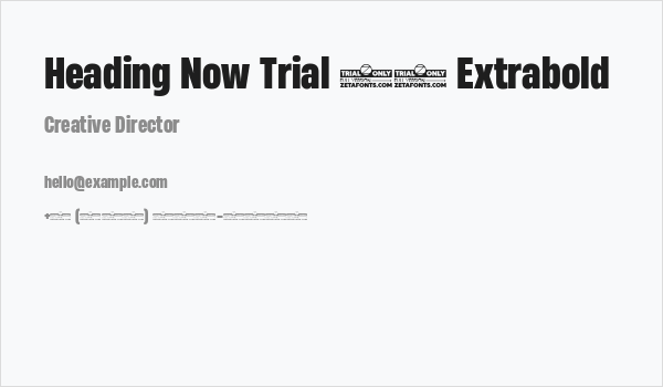 Heading Now Trial 57 Extrabold Business Card