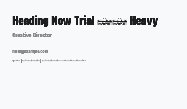 Heading Now Trial 58 Heavy Business Card