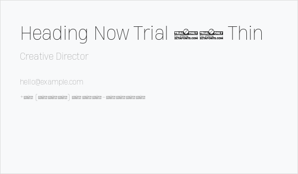 Heading Now Trial 61 Thin Business Card