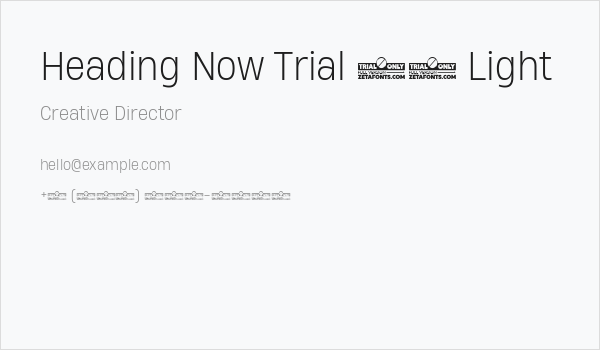 Heading Now Trial 62 Light Business Card