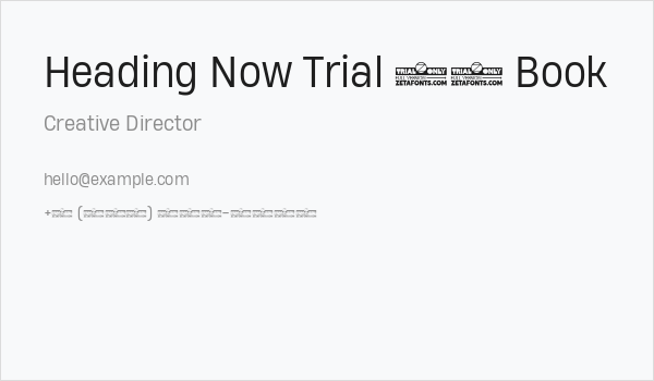 Heading Now Trial 63 Book Business Card