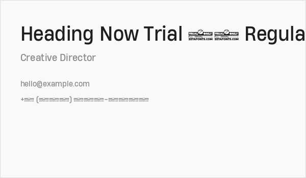 Heading Now Trial 64 Regular Business Card