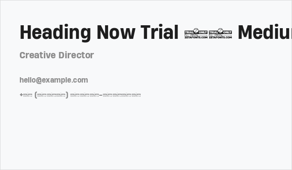 Heading Now Trial 65 Medium Business Card