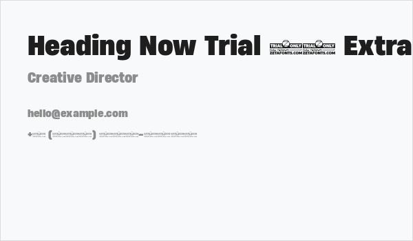 Heading Now Trial 67 Extrabold Business Card