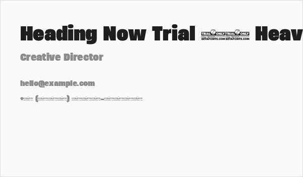 Heading Now Trial 68 Heavy Business Card