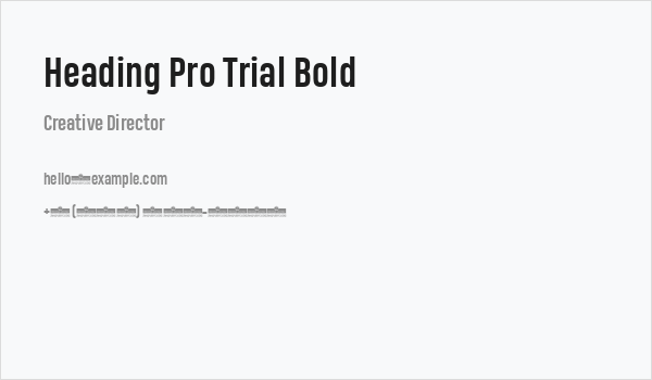 Heading Pro Trial Bold Business Card