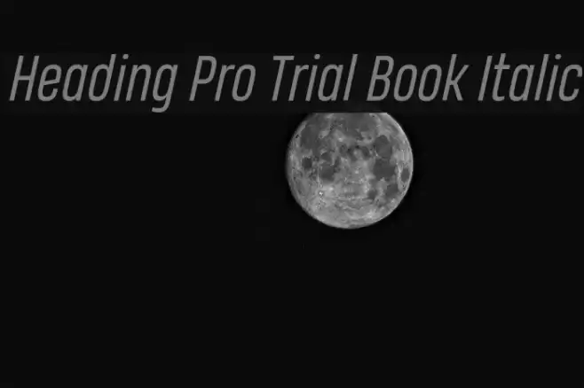 Heading Pro Trial Book Italic Font examples