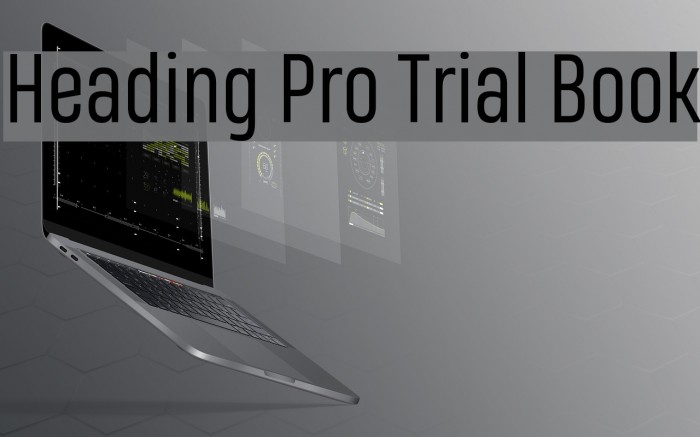 Heading Pro Trial Book Font examples