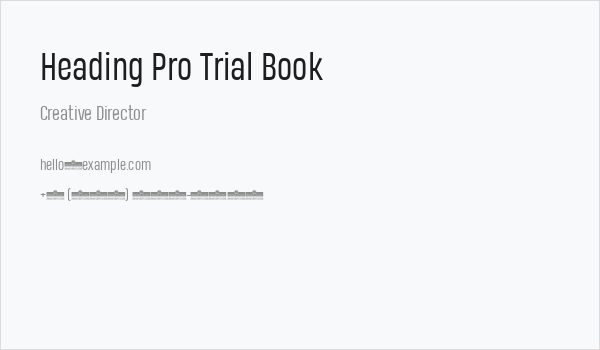 Heading Pro Trial Book Business Card