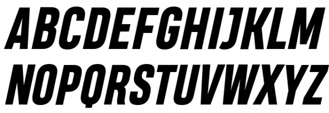 Heading Pro Trial ExtraBold Italic Caratteri MAIUSCOLE