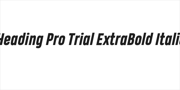 Heading Pro Trial ExtraBold Italic Logo