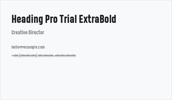 Heading Pro Trial ExtraBold Business Card