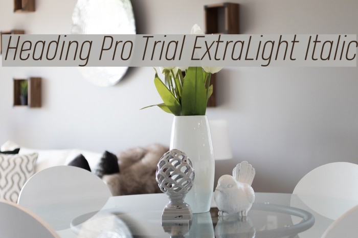 Heading Pro Trial ExtraLight Italic Font examples