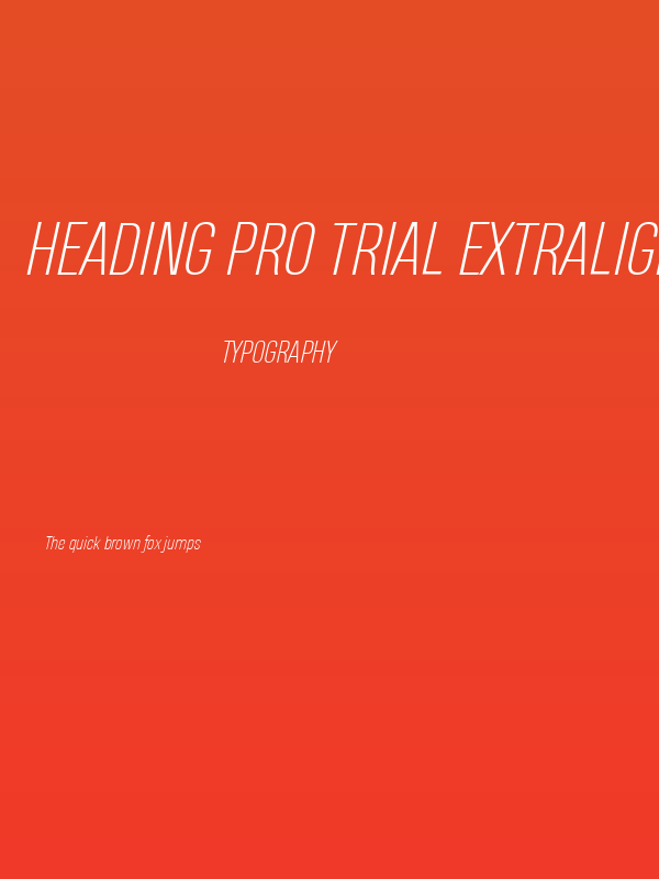 Heading Pro Trial ExtraLight Italic Poster