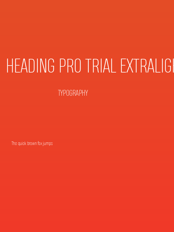 Heading Pro Trial ExtraLight Poster