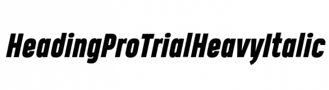 Heading Pro Trial Heavy Italic  フリーフォントのダウンロード