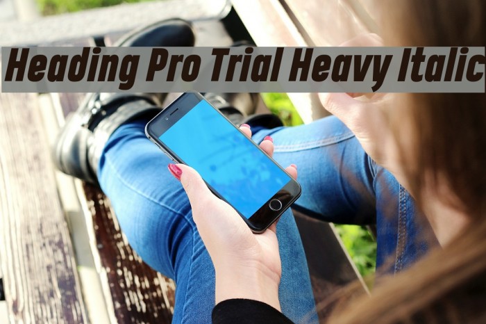 Heading Pro Trial Heavy Italic Font examples