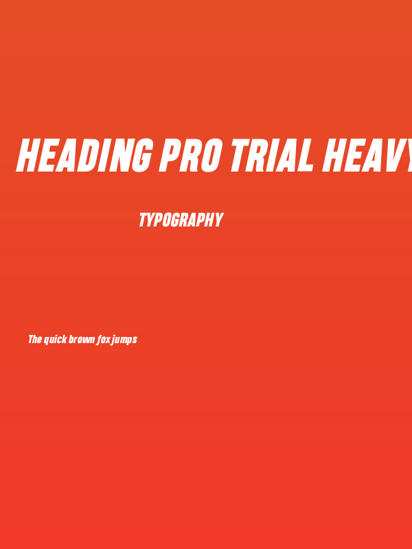 Heading Pro Trial Heavy Italic Poster