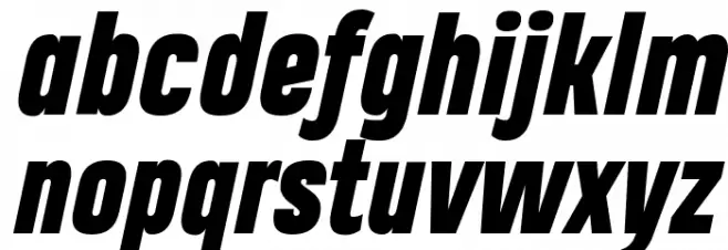 Heading Pro Trial Heavy Italic Caratteri MINUSCOLO