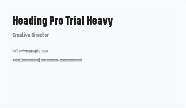 Heading Pro Trial Heavy Business Card