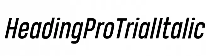 Heading Pro Trial Italic  フリーフォントのダウンロード