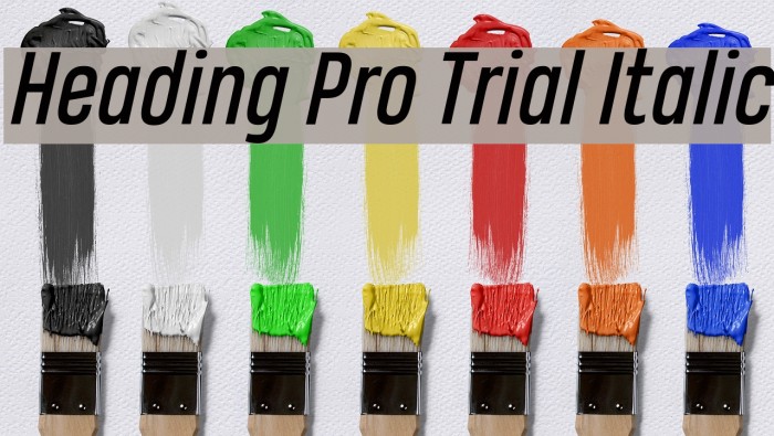 Heading Pro Trial Italic Font examples