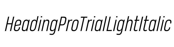 Heading Pro Trial Light Italic  font caratteri gratis