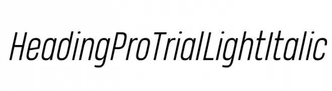 Heading Pro Trial Light Italic  les polices de caractères gratuit tlcharger