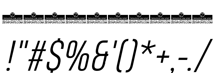 Heading Pro Trial Light Italic Font OTHER CHARS
