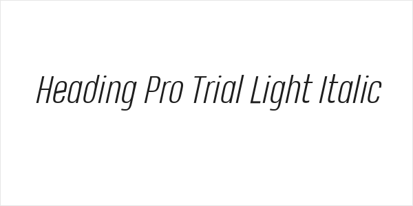 Heading Pro Trial Light Italic Logo