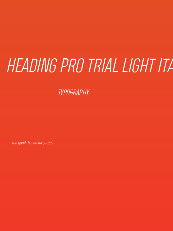 Heading Pro Trial Light Italic Poster
