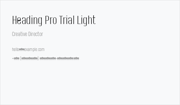 Heading Pro Trial Light Business Card