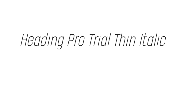 Heading Pro Trial Thin Italic Logo