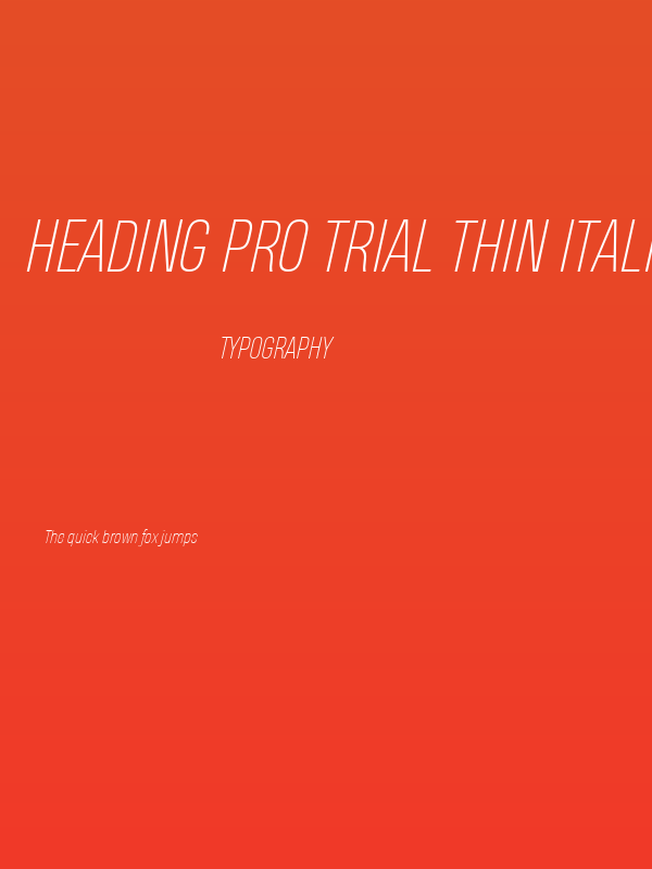 Heading Pro Trial Thin Italic Poster