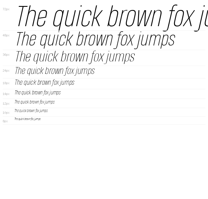 Heading Pro Trial Thin Italic Waterfall