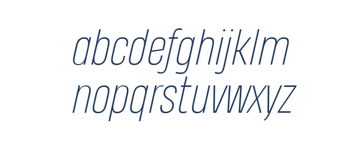 Heading Pro Trial Thin Italic Lowercase